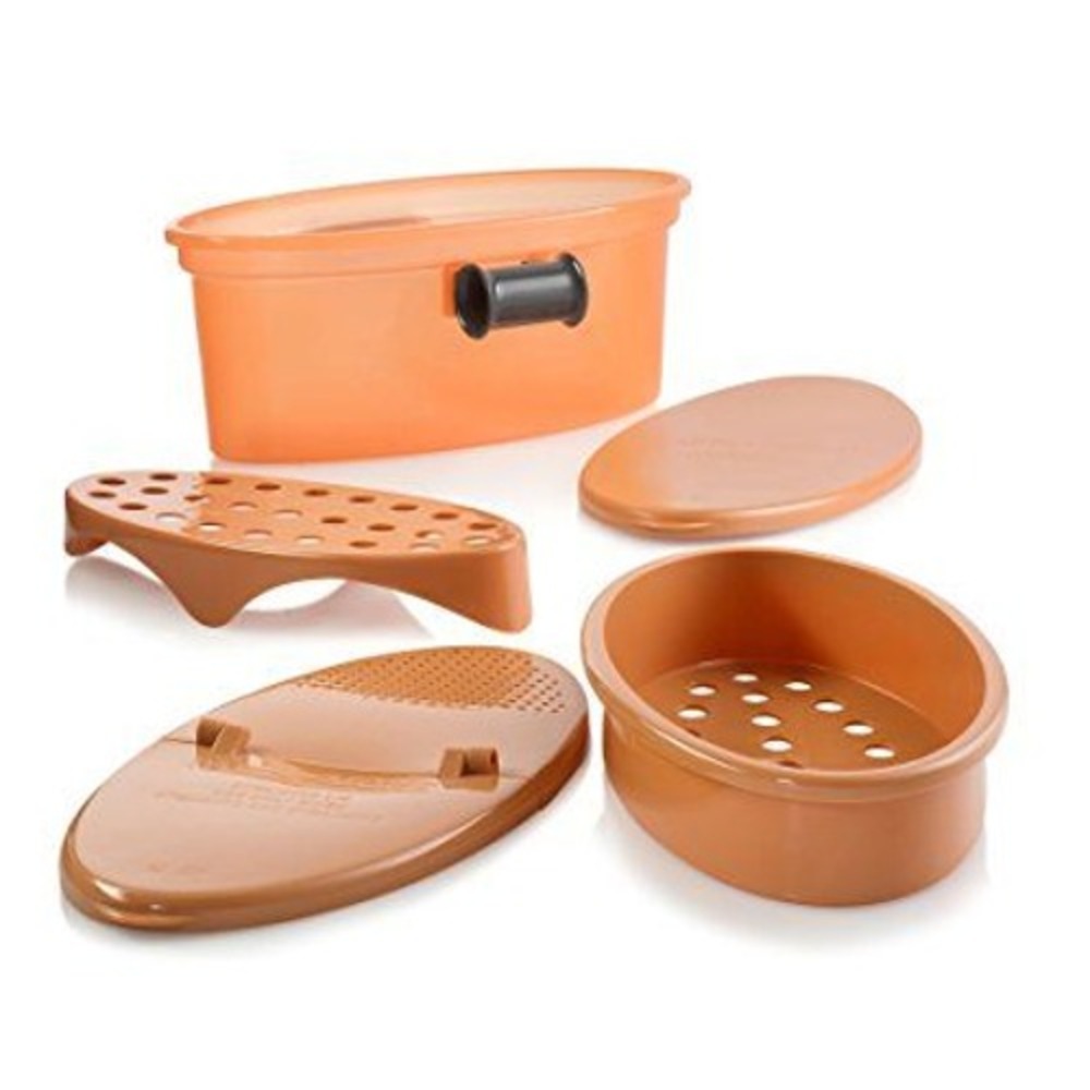As Seen on TV Pasta N More Cooker Unisex OS Orange 5 Piece Microwave Steamer Set